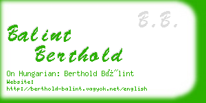 balint berthold business card